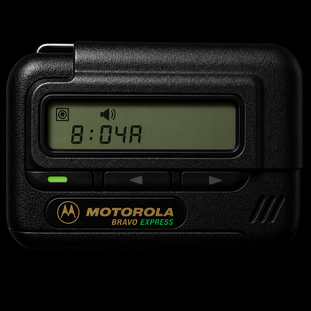 Motorola pager with a green monochrome display