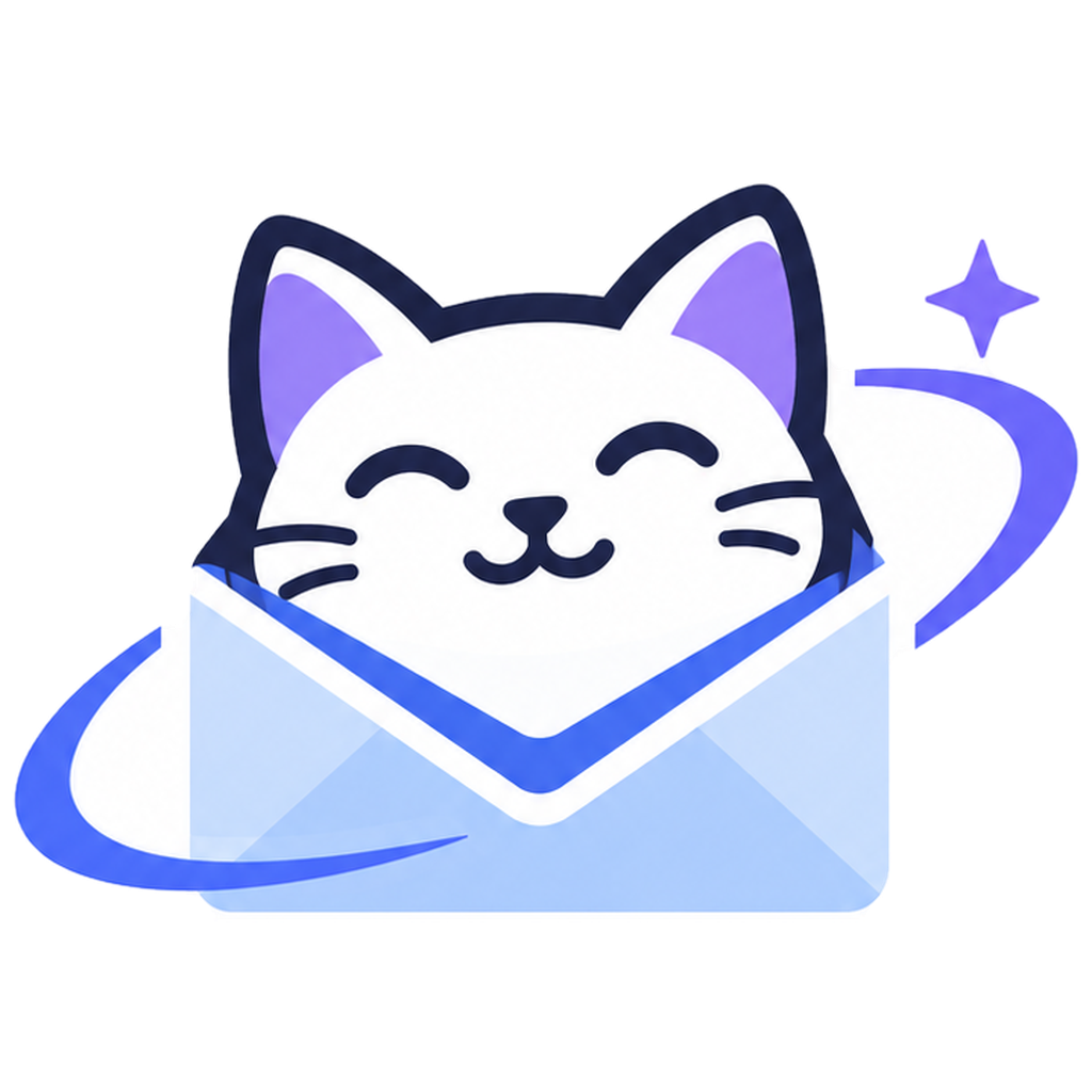 MBX Reach cat mascot inside an envelope